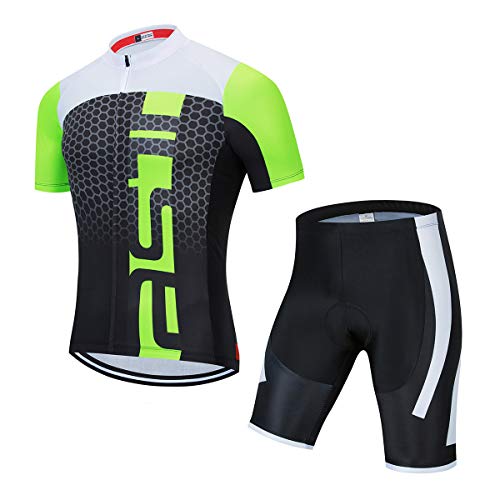 PSPORT Herren Radtrikot Set, Sommer Jungen Trägerhose Anzüge Mountainbike Radfahren Kleidung Set Radfahren Reiten Trikots Atmungsaktiv von PSPORT