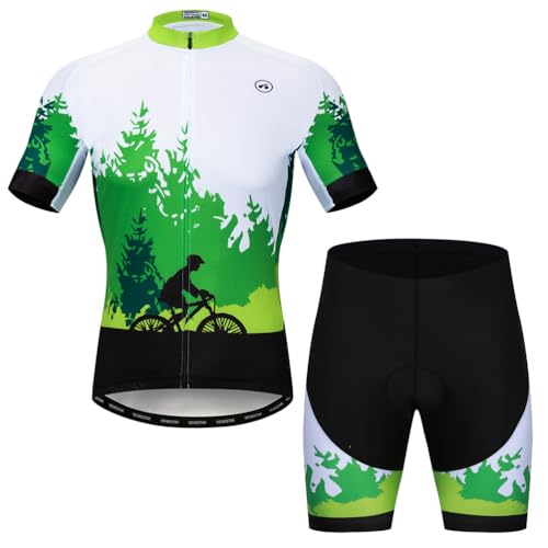 PSPORT Herren Radtrikot Set Kurzarm Fahrradbekleidung 3D Gel Gepolstert Fahrradbekleidung Gr. X-Large, Ecf0094 von PSPORT