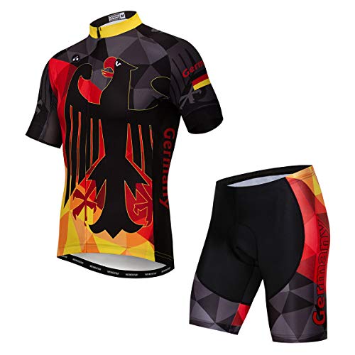 PSPORT Herren Radtrikot Set Kurzarm Fahrradbekleidung 3D Gel Gepolstert Fahrradbekleidung Gr. X-Large, Ecf0110 von PSPORT