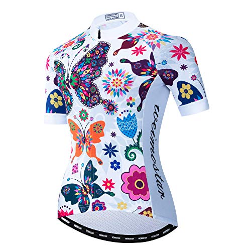PSPORT Fahrradbekleidung Damen Sommer Bikes Sommer Mountainbike Fahrrad-Shirts Kurzarm und Fahrradbekleidung Reflektierende 3 Taschen S-2XL, 2283, XL von PSPORT