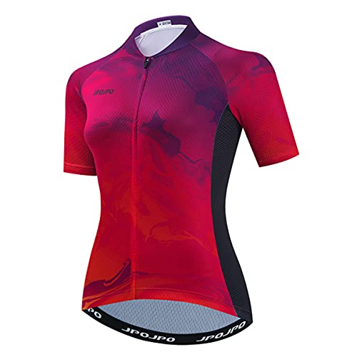 PSPORT Radtrikot Damen Mountainbike Jersey Kurzarm Fahrrad Shirt Tops CU04 Gr. Large, 41 von PSPORT