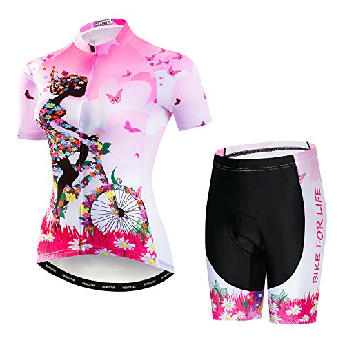 PSPORT Radtrikot Sets Frauen Sommer Kurzarm Fahrrad Trikots Fahrrad Kleidung Set von PSPORT