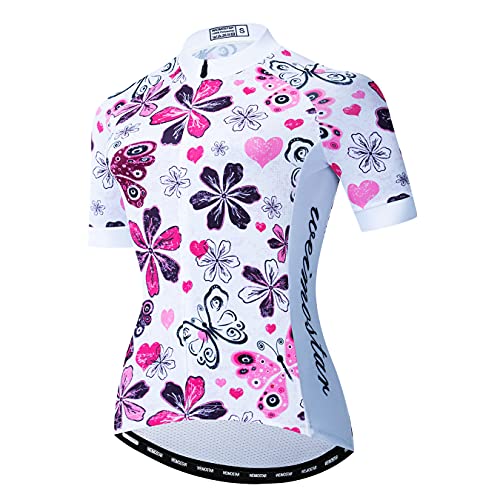 PSPORT Radtrikot Damen Kurzarm Fahrradtrikot Frauen Radler Shirt Sommer Rennrad Trikot Mountainbike Fahrradfahren Oberteile von PSPORT