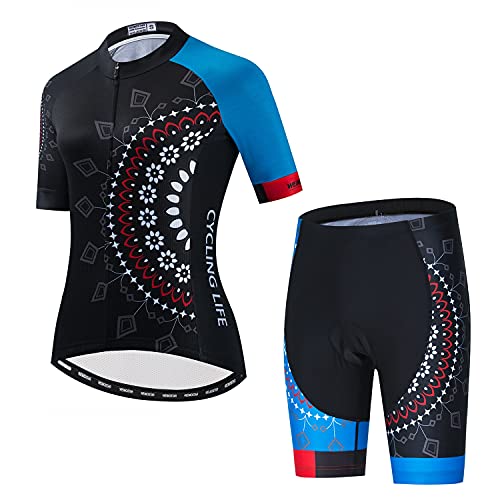 PSPORT Radtrikot Sets Frauen Sommer Kurzarm Fahrrad Trikots Fahrrad Kleidung Set von PSPORT