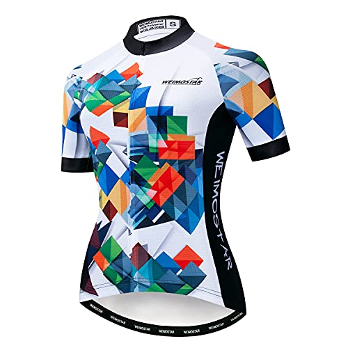 Radtrikot Damen Sommer Kurzarm Fahrrad Trikots MTB Shirt Top Fahrradbekleidung, Cf2243, XXL von PSPORT