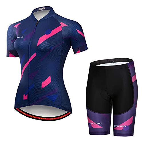 Radtrikot Damen Sommer Kurzarm Fahrrad Trikots MTB Shirt Top Quick Dry Mountainbike Kleidung, Jp2007, XXL von PSPORT