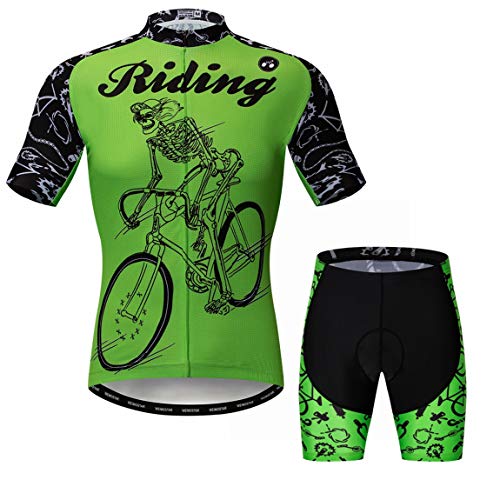 Radtrikot Set Männer Atmungsaktiv Fahrradanzug Mountainbike Kleidung MTB Jersey Schnell Trocken, 25, M von PSPORT