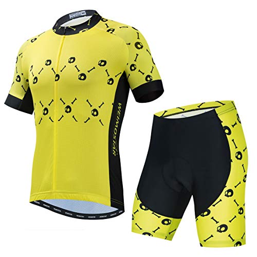 Radtrikot Set Männer Atmungsaktiv Fahrradanzug Mountainbike Kleidung MTB Jersey Schnell Trocken, 8, XL von PSPORT