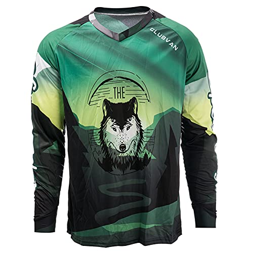 Sport Herren Radtrikot Langarm Bike MTB Trikot Racewear Motocross Shirt Downhill Motorrad Sportbekleidung von PSPORT