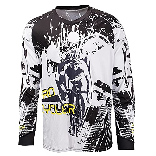 Sport Herren Radtrikot Langarm Bike MTB Trikot Racewear Motocross Shirt Downhill Motorrad Sportbekleidung von PSPORT