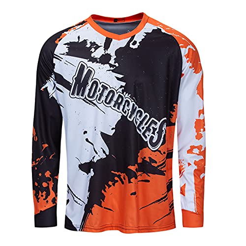 Sport Herren Radtrikot Langarm Bike MTB Trikot Racewear Motocross Shirt Downhill Motorrad Sportbekleidung von PSPORT