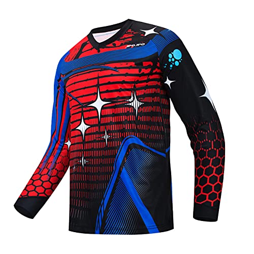 Sport Herren Radtrikot Langarm Bike MTB Trikot Racewear Motocross Shirt Downhill Motorrad Sportbekleidung von PSPORT