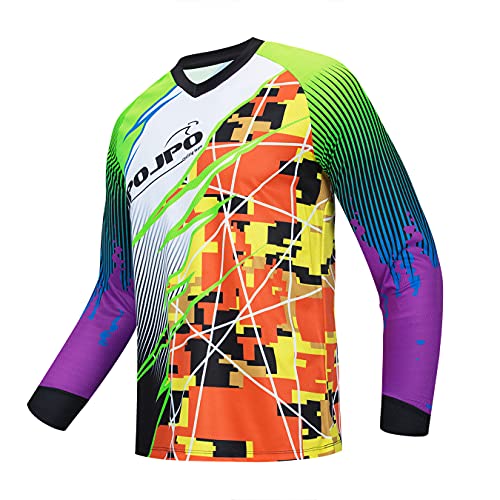 Sport Herren Radtrikot Langarm Bike MTB Trikot Racewear Motocross Shirt Downhill Motorrad Sportbekleidung von PSPORT