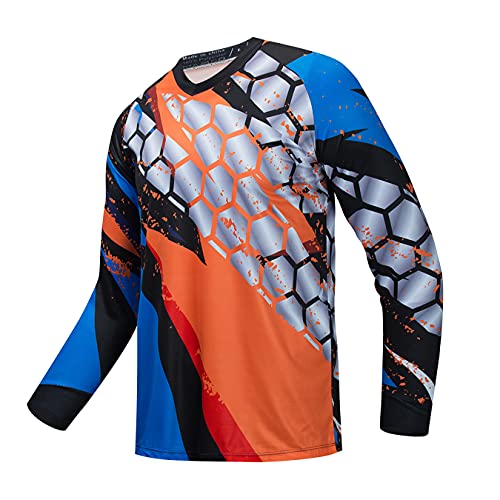 Sport Herren Radtrikot Langarm Bike MTB Trikot Racewear Motocross Shirt Downhill Motorrad Sportbekleidung von PSPORT