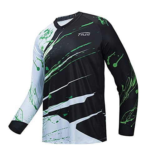 Sport Herren Radtrikot Langarm Bike MTB Trikot Racewear Motocross Shirt Downhill Motorrad Sportbekleidung von PSPORT