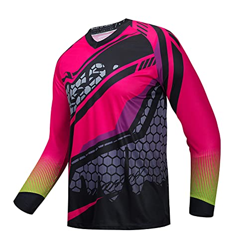 Sport Herren Radtrikot Langarm Bike MTB Trikot Racewear Motocross Shirt Downhill Motorrad Sportbekleidung von PSPORT