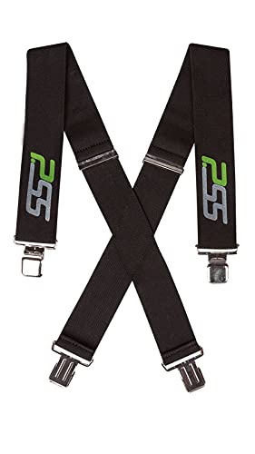 PSS Hosenträger mit Clips für Schnittschutzhose - Jagdhosenträger mit Längenverstellung Schwarz - Breite Hosenträger für Jäger und Arbeitshosen von PSS