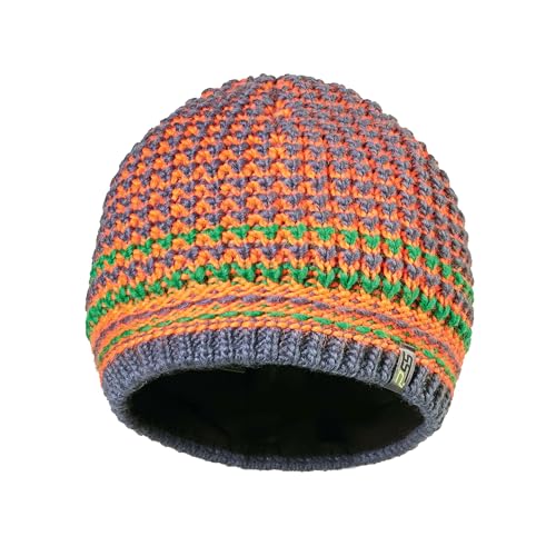 PSS StrickMütze mit Fleece Innenrand Orange/Grau Größe OneSize von PSS