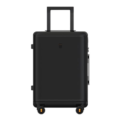 PSUFURV Trolley-Koffer Customs Lock Series Passwortbox Farbe Herren Und Damen Leichter Und Glatter Universalrad 20 Zoll Koffer Reisekoffer (Color : Black, Size : 20in) von PSUFURV