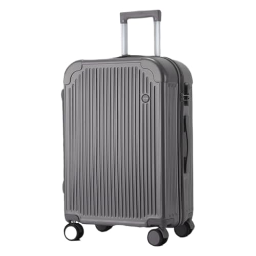 PSUFURV Trolley-Koffer Empfohlener Koffer for Männer und Frauen, robuster und langlebiger Trolley-Koffer, leiser Rollkoffer for Einsteigen Reisekoffer (Color : Gray, Size : 26IN) von PSUFURV