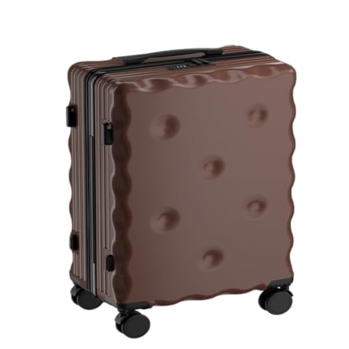 PSUFURV Trolley-Koffer Gepäck 20-Zoll-Boarding-Koffer for Männer und Frauen Kleiner Leichter Koffer Leiser Koffer Koffer Reisekoffer (Color : Brown, Size : 20in) von PSUFURV