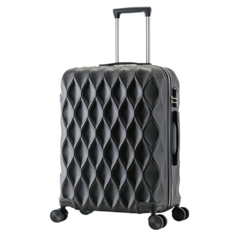 PSUFURV Trolley-Koffer Gepäck Außenhandel Passwort Box Koffer Trolley Koffer Herren und Damen Universal Wheel Koffer Reisekoffer (Color : Black, Size : 20in) von PSUFURV