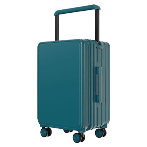 PSUFURV Trolley-Koffer Mittelmontierter, Breiter Trolley-Koffer, Business-Koffer, Wasserdichter Universal-Rollenkoffer for Herren Und Damen Reisekoffer (Color : Blue, Size : 22in) von PSUFURV