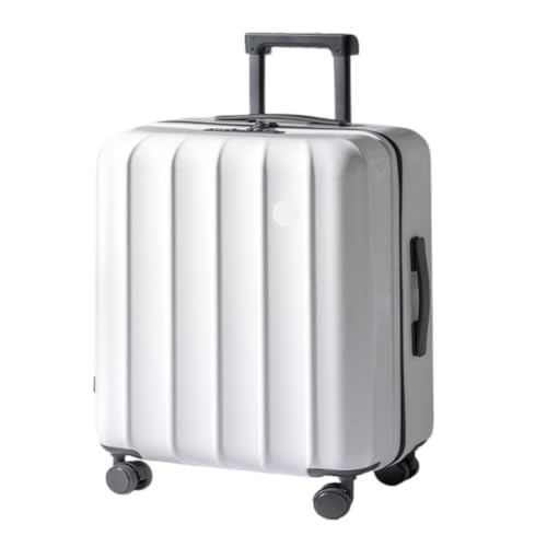 PSUFURV Trolley-Koffer Winter-20-Zoll-Boarding-Koffer for Damen, 24-Zoll-Koffer, Trolley-Koffer, Herren-Passwortbox Reisekoffer (Color : White, Size : 20in) von PSUFURV