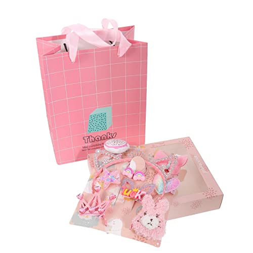 1 Set Halter Kdis Hair Pink Supplies Geburtstagsdeko Haarnadel Kopfschmuck Kleine Kinder Party Geschenk Weihnachten Kinder Niedlich von elastischen Kindertaschen Kleinkinder Handwerk Mädchen Haarbände von PSVOD