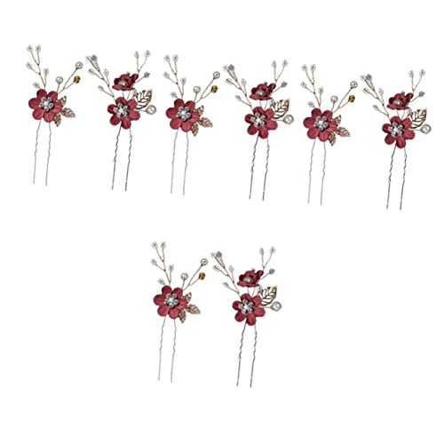 2 Stück Brötchen Hochzeit for Perlen Vintage Brautschmuck Stifte Strass Zarte Party Haare U-förmiger Kamm Frauen Haarnadel Stick Haarnadeln Clip Sticks Kristall Blume Abschlussball Tuch Strass Schönhe von PSVOD