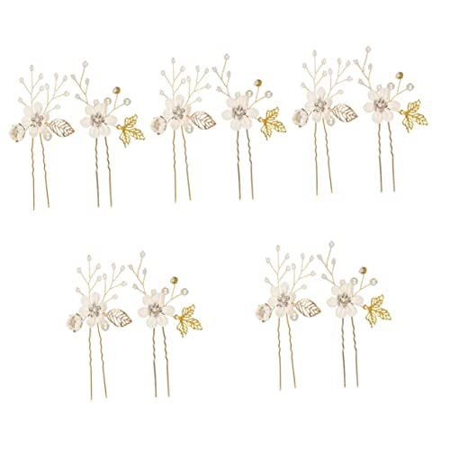 2 Stück Brötchen Hochzeit for Perlen Vintage Brautschmuck Stifte Strass Zarte Party Haare U-förmiger Kamm Frauen Haarnadel Stick Haarnadeln Clip Sticks Kristall Blume Abschlussball Tuch Strass Schönhe von PSVOD