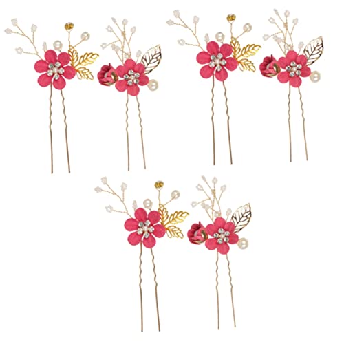 2 Stück Brötchen Hochzeit for Perlen Vintage Brautschmuck Stifte Strass Zarte Party Haare U-förmiger Kamm Frauen Haarnadel Stick Haarnadeln Clip Sticks Kristall Blume Abschlussball Tuch Strass Schönhe von PSVOD