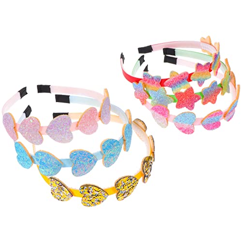 6pcs Loving-Herz Kinder Stirnband Lovely Loving-Herz Stirnband Pailletten Haarschmuck Kinder Haarschmuck Kinder Party Haarschmuck Glitzer Katze Ohr Stirnband Glitzer Haarband Form Schönheit ( Color : von PSVOD