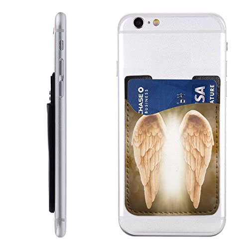 Angel Wing Schutzhülle für Handy, Kartenhalter, PU-Leder, Kreditkarten-Ausweis, 3 m, selbstklebende Hülle für alle Smartphones, Weiss/opulenter Garten, Einheitsgröße von PSVOD