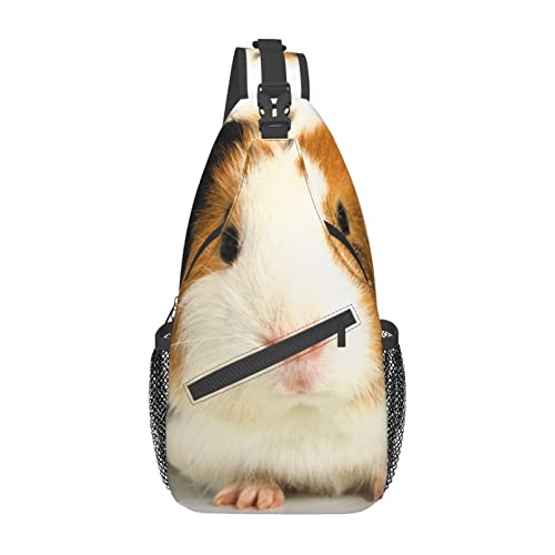 Cute Meerschweinchen Casual Messenger Bag Herren Hüfttasche Brusttasche One Shoulder Sling Rucksack Reisen und Wandern, Schwarz, Einheitsgröße von PSVOD