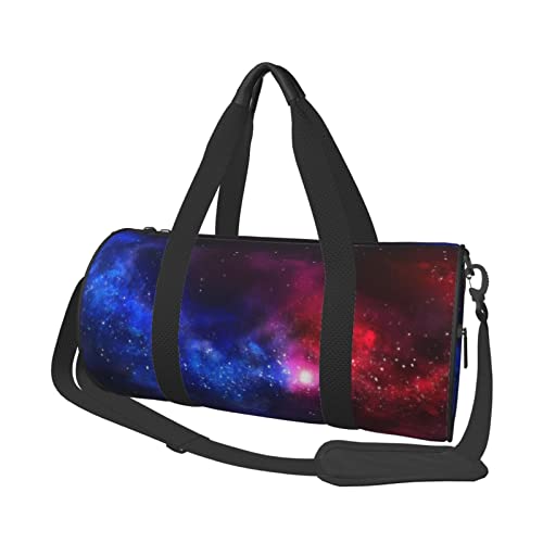 Galaxy-Sporttasche mit Schuhfach, wasserdicht, für Herren und Damen, mit verstellbarem Riemen, Rot / Blau, Schwarz, One Size von PSVOD