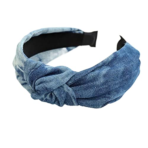 Haarspangen Damen Stirnband Blue Denim Haarband Mittelknoten Kopfbedeckung Haarschmuck for Erwachsene Schönheit von PSVOD