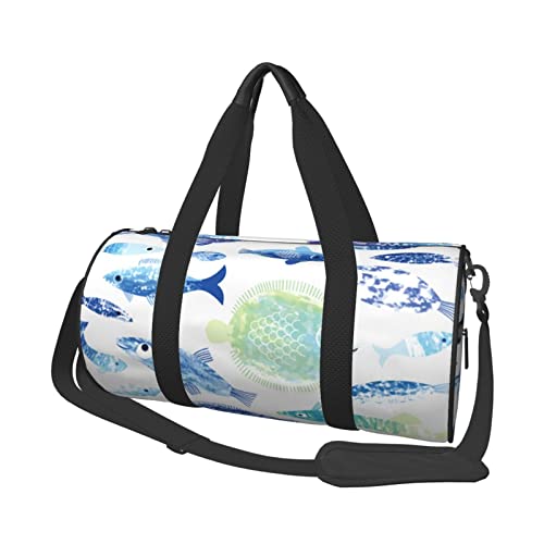 Ocean Life Sport-Turnbeutel mit Schuhfach, wasserdicht, Reisetasche für Herren und Damen, mit verstellbarem Riemen, Schwarz, One Size von PSVOD