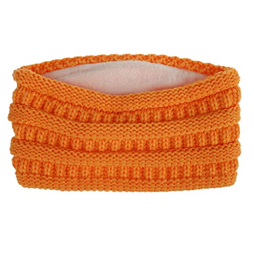 Ohr Haarband Winter Strick Stirnband Frauen Wärmer Stirnband 1/4 Zoll Elastische Stirnbänder Schönheitr (Color : Orange, Size : Taille unique) von PSVOD