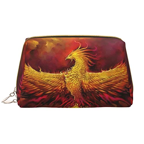 PSVOD Fantasy Phoenix Leder Kosmetiktasche, Reise Reißverschluss Kosmetiktasche, tragbare Kosmetiktasche für Frauen und Mädchen, Weiss/opulenter Garten, Einheitsgröße von PSVOD