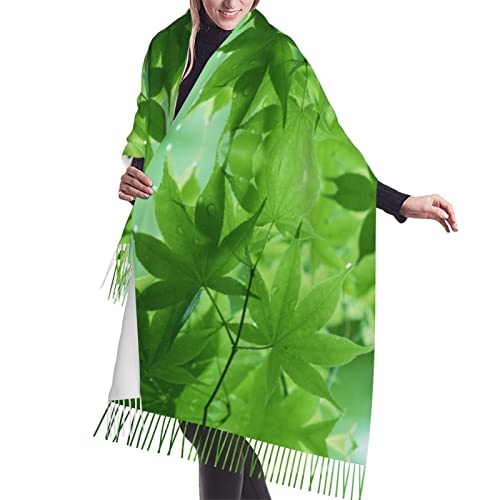 PSVOD Green Nature Quaste Schal Damen Mode Kaschmir Quaste Schal Weicher Warm Schal, Schwarz, Einheitsgröße von PSVOD