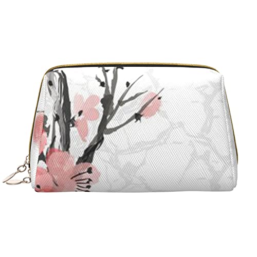 PSVOD Kosmetiktasche aus Leder, mit Reißverschluss, tragbar, für Damen und Mädchen, Rosa, Weiss/opulenter Garten, Einheitsgröße von PSVOD