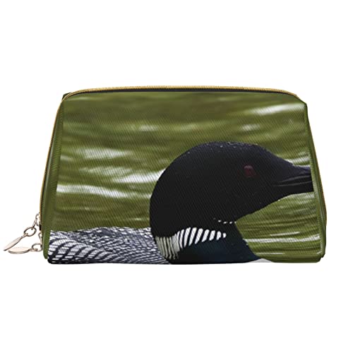 PSVOD Loon Nature Make-up-Tasche, Leder, Reise-Make-up-Tasche, tragbare Make-up-Tasche für Damen und Mädchen, Weiss/opulenter Garten, Einheitsgröße von PSVOD