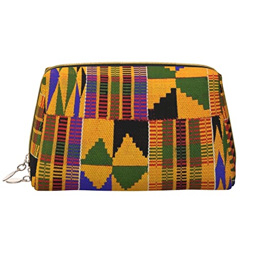 PSVOD Make-up-Tasche, afrikanisches ethnisches Muster, Leder, Reise-Make-up-Tasche, tragbare Make-up-Tasche für Damen und Mädchen, Weiss/opulenter Garten, Einheitsgröße von PSVOD