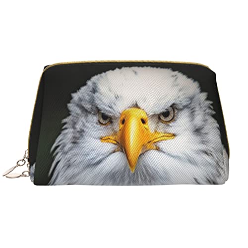 PSVOD White Head Eagle Leder Kosmetiktasche, Reise Reißverschluss Kosmetiktasche, tragbare Kosmetiktasche für Frauen und Mädchen, Weiss/opulenter Garten, Einheitsgröße von PSVOD