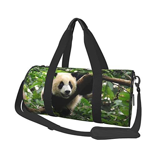 Panda Tree Sporttasche mit Schuhfach, wasserdicht, Reisetasche für Herren und Damen, mit verstellbarem Riemen, Schwarz, One Size von PSVOD