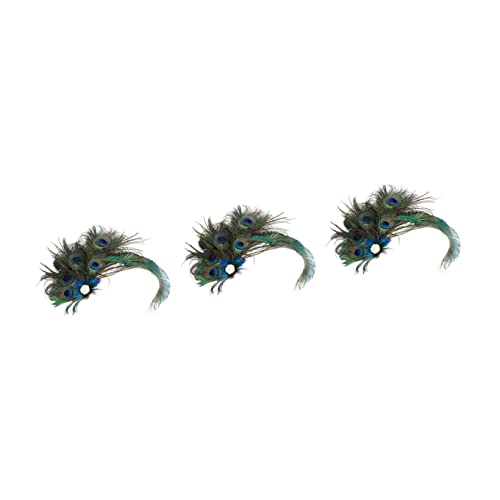 Peacock Fascinator Derby Hair Clips Hairpin Carnival Wedding Fancy Accessoires Headband Decoration Gatsby Costume Party Great Clip Women S Pin Flapper Masquerade Girls silber (Color : Greenx3pcs, Si von PSVOD