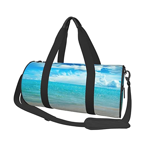 Scenic Sea Water Sports Turnbeutel mit Schuhfach, wasserdicht, Reisetasche für Männer und Frauen, mit verstellbarem Riemen, Schwarz, One Size von PSVOD