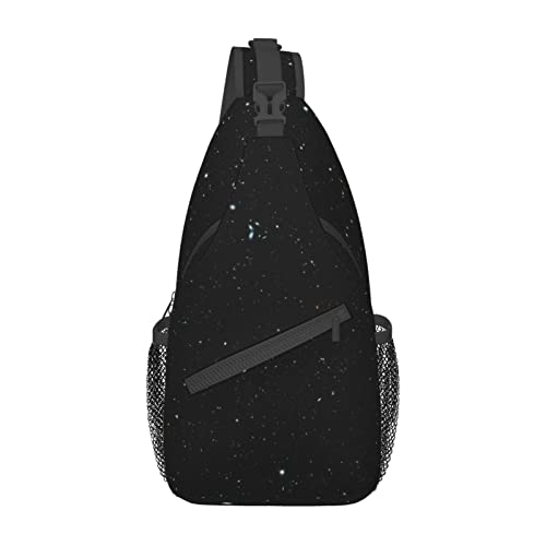 Schwarz Glitzer Casual Messenger Bag Herren Hüfttasche Brusttasche One Shoulder Sling Rucksack Reisen und Wandern, Schwarz, Einheitsgröße von PSVOD