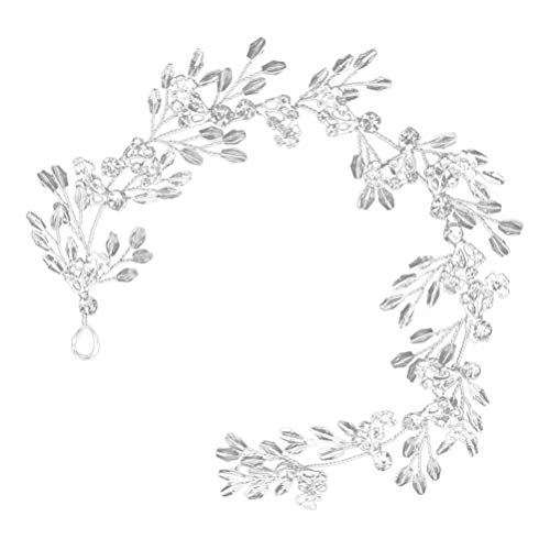 Strass Haarteil Glitzer Silber Blätter Haarband Hochzeit Haarrebe Stirnband for Brautjungfern Frauen Schönheit von PSVOD